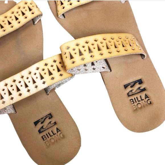 Billabong Women’s Tan Tribal Cut Out Double Strap Slip on Summer Sandals - Picture 6 of 8
